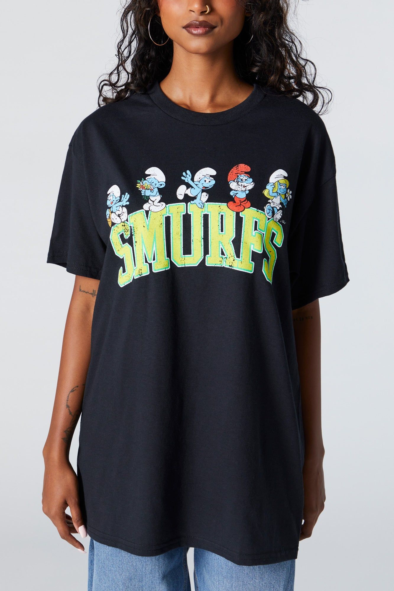 Smurfs Graphic Boyfriend T-Shirt sold by Charlotte Russe product image thumbnail 2