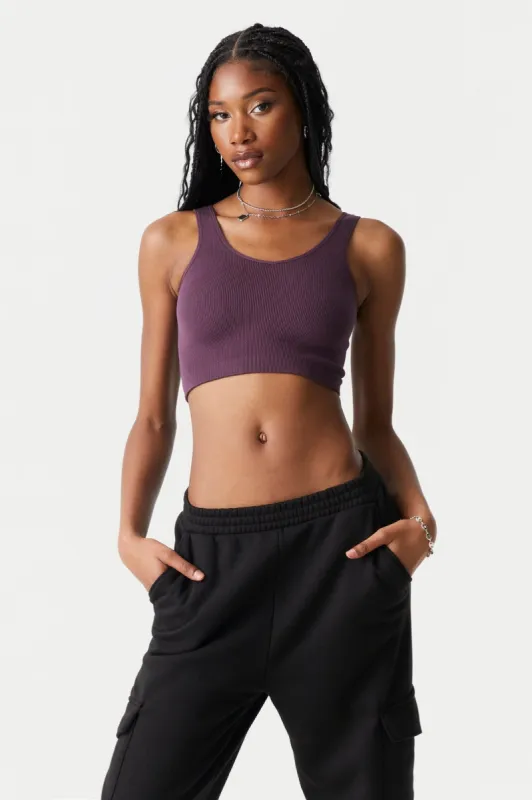 Seamless Scoop Neck Cropped Tank Top sold by Charlotte Russe