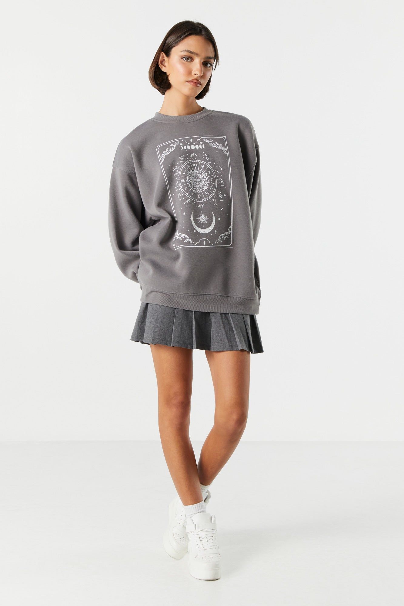 Astrology Graphic Fleece Sweatshirt sold by Charlotte Russe product image thumbnail 3