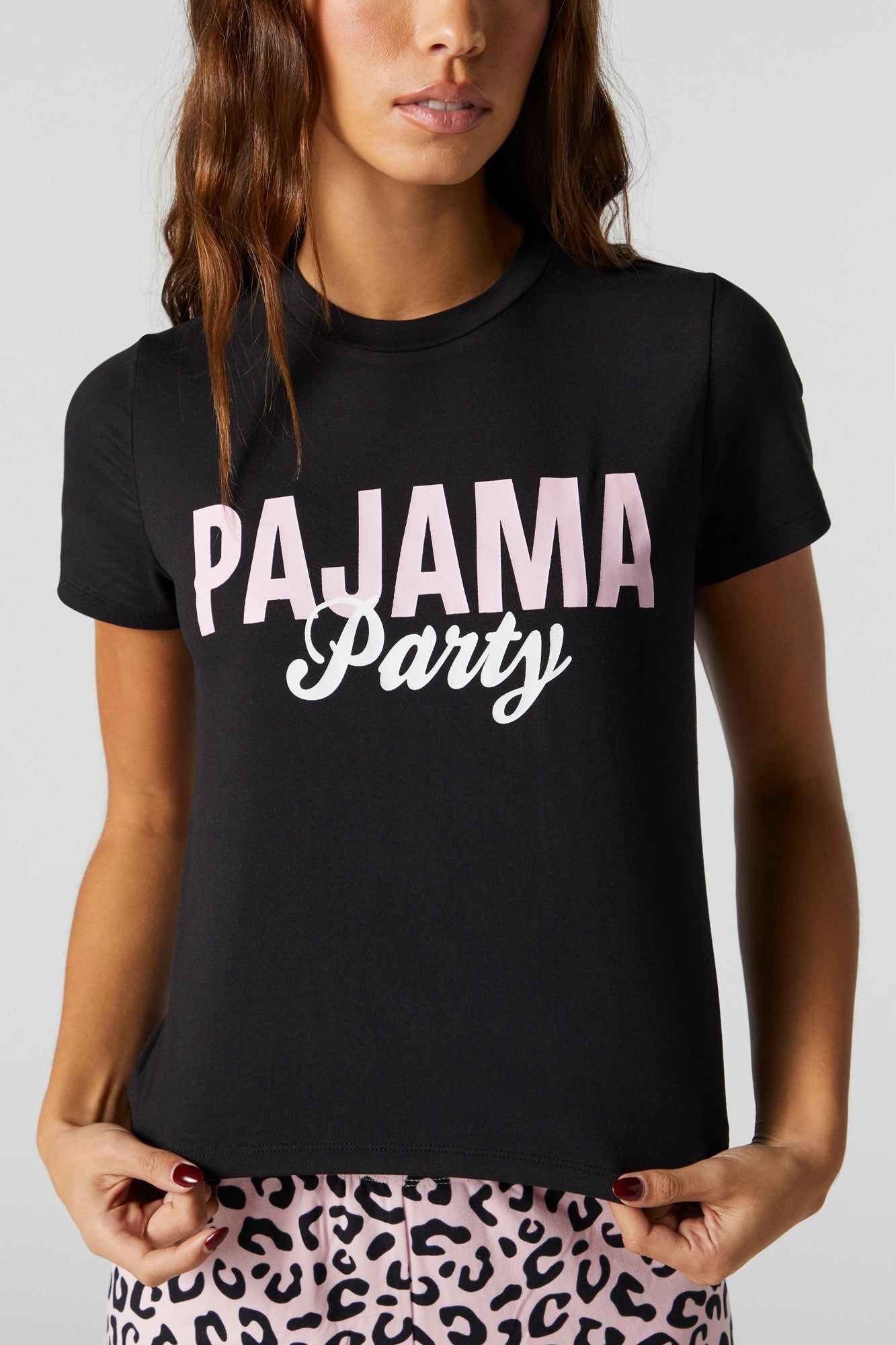 Pajama Party Graphic Pajama T-Shirt Set sold by Charlotte Russe product image thumbnail 2