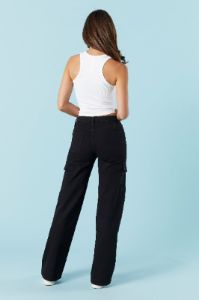 Black Wash High Rise Stretch Cargo Jean sold by Charlotte Russe