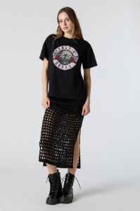 Guns n Roses Rhinestone Graphic Boyfriend T-Shirt sold by Charlotte Russe