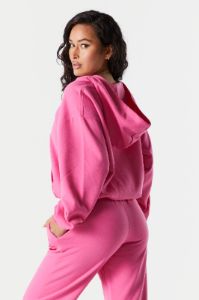 Cali Embroidered Zip Up Varsity Hoodie sold by Charlotte Russe