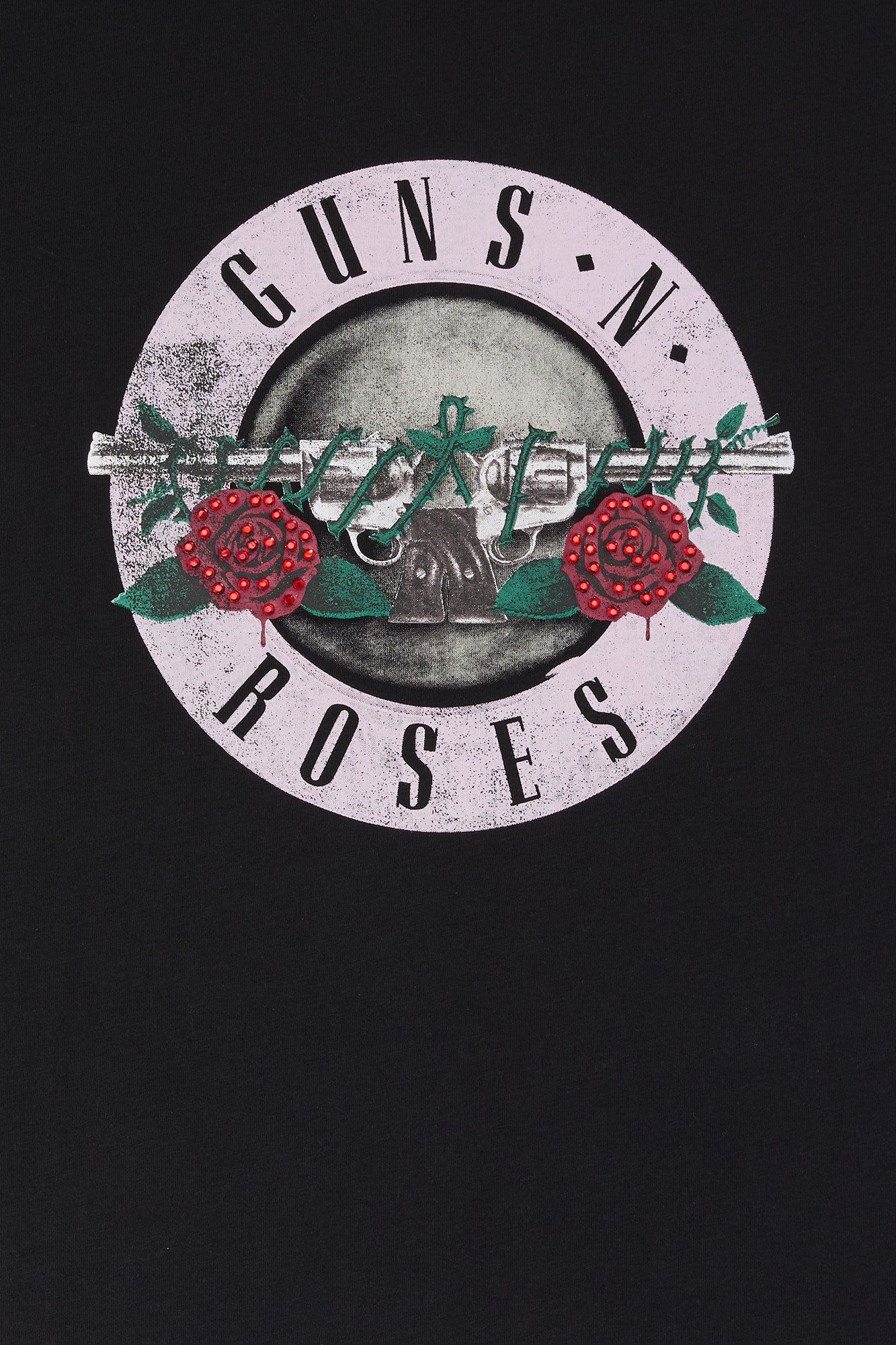 Guns n Roses Rhinestone Graphic Boyfriend T-Shirt sold by Charlotte Russe