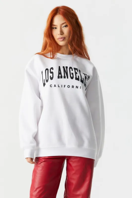 Los Angeles Graphic Oversized Fleece Sweatshirt sold by Charlotte Russe