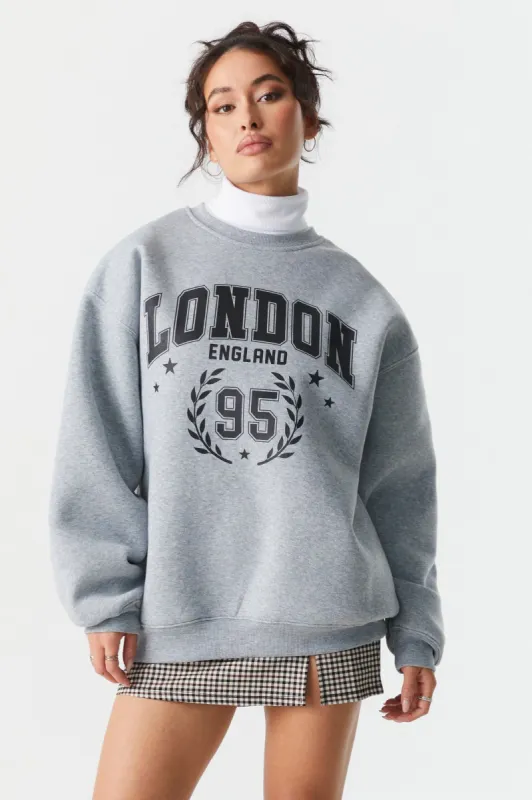 London England Graphic Fleece Sweatshirt sold by Charlotte Russe