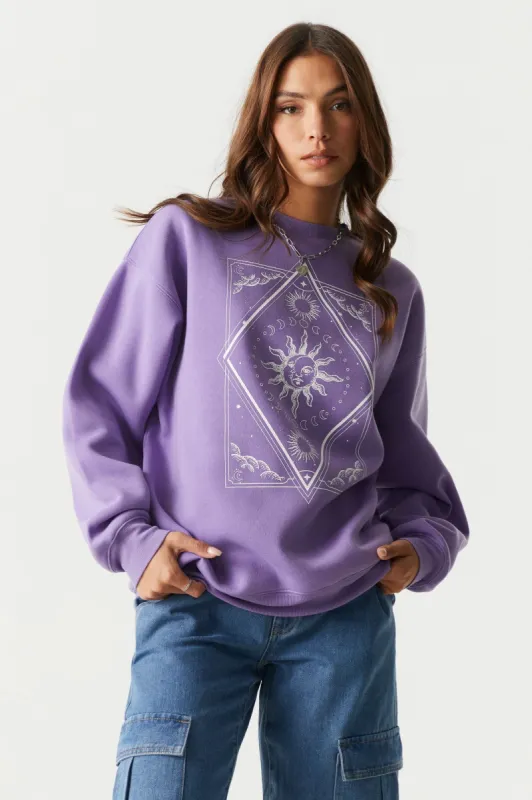 Tarot Graphic Fleece Sweatshirt sold by Charlotte Russe