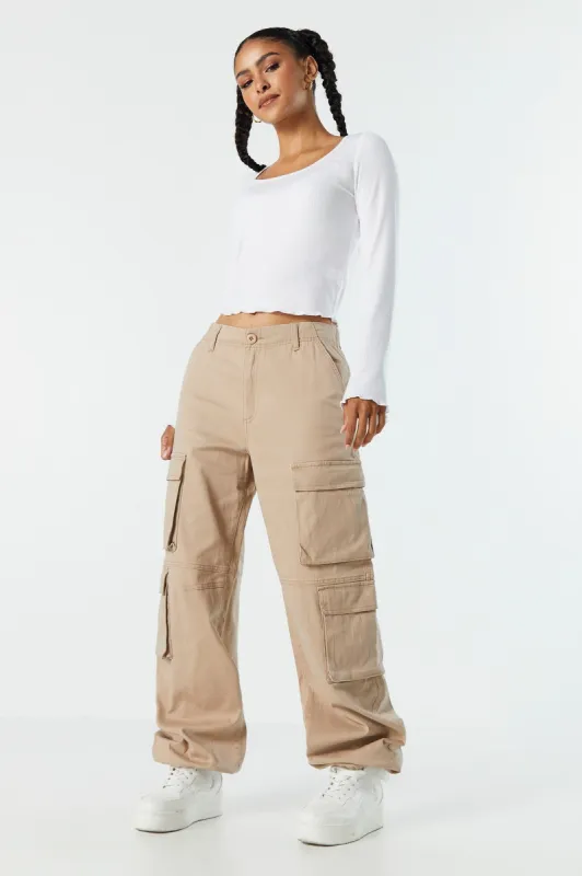 Multi Pocket Cargo Parachute Pant sold by Charlotte Russe