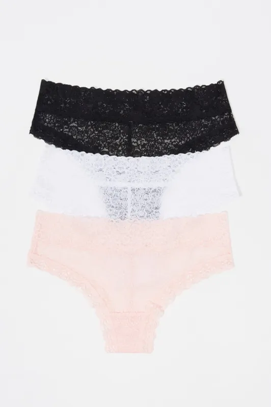 Assorted Cheeky Lace Underwear (3 Pack) sold by Charlotte Russe
