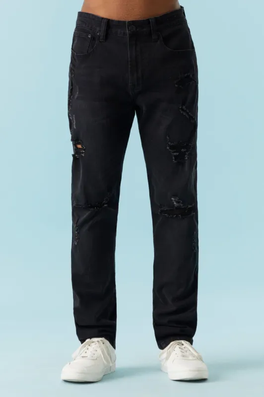 Distressed Black Wash Slim Jean sold by Charlotte Russe