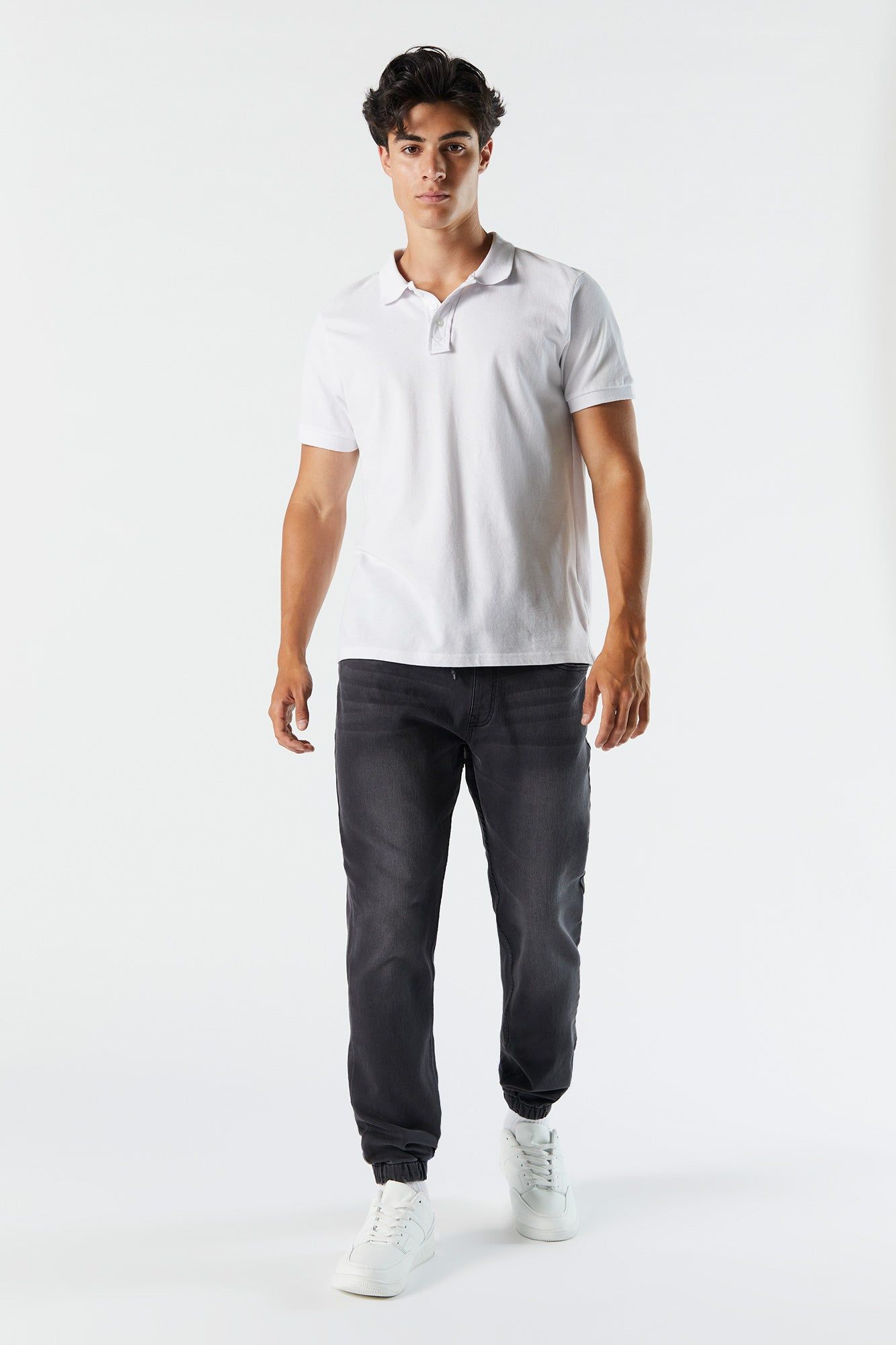 Grey Wash Denim Jogger sold by Charlotte Russe product image thumbnail 2