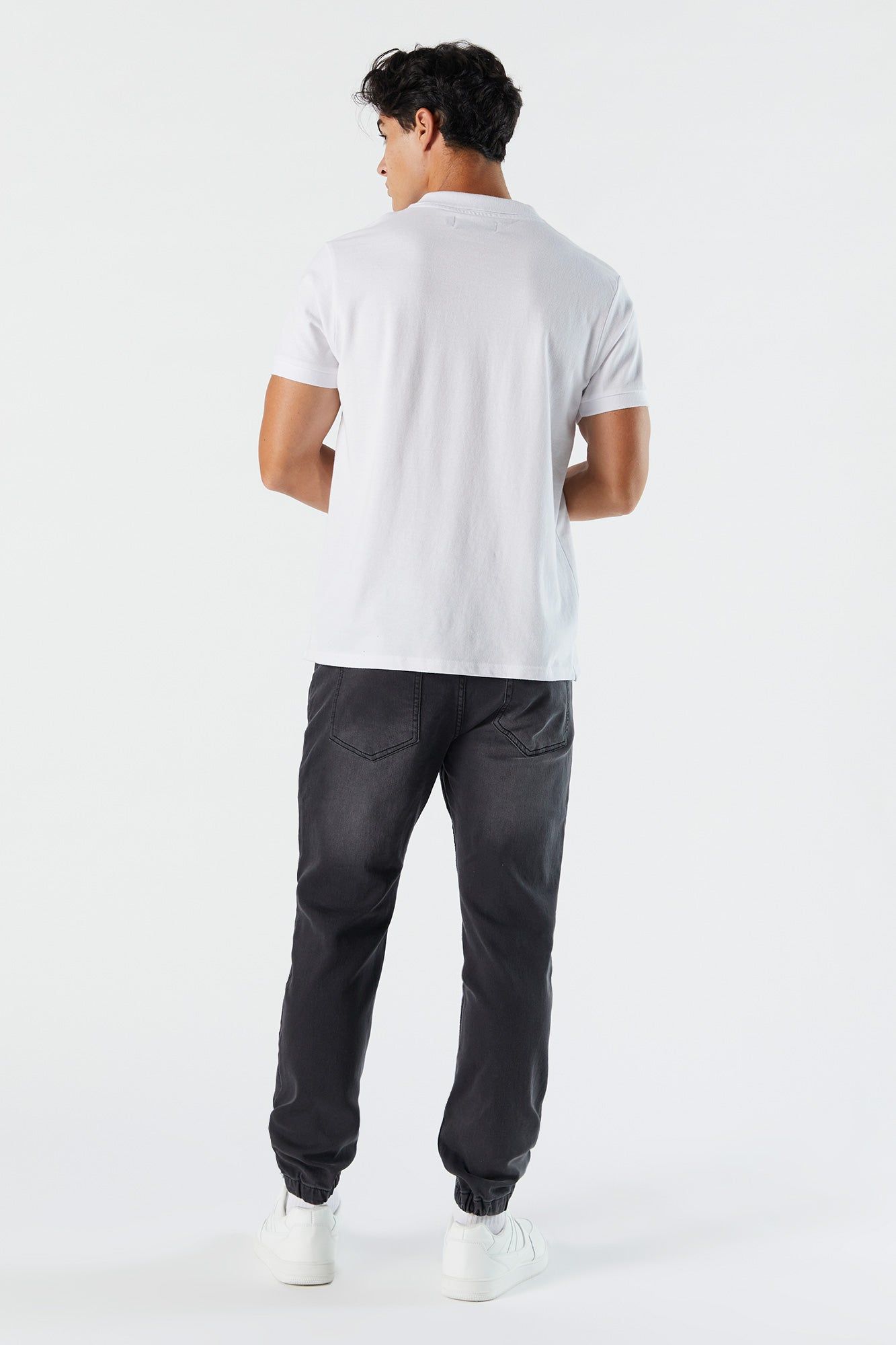 Grey Wash Denim Jogger sold by Charlotte Russe product image thumbnail 3