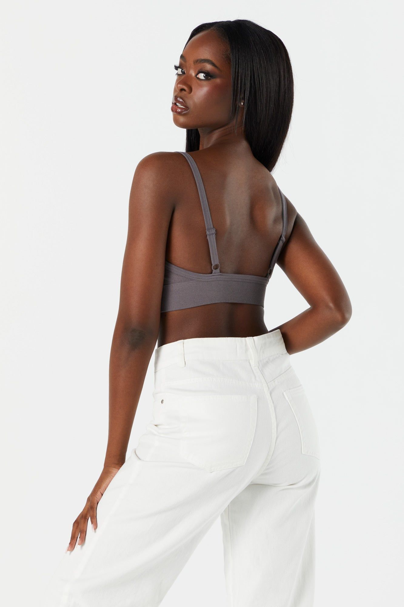 Ribbed V-Neck Bralette sold by Charlotte Russe product image thumbnail 5
