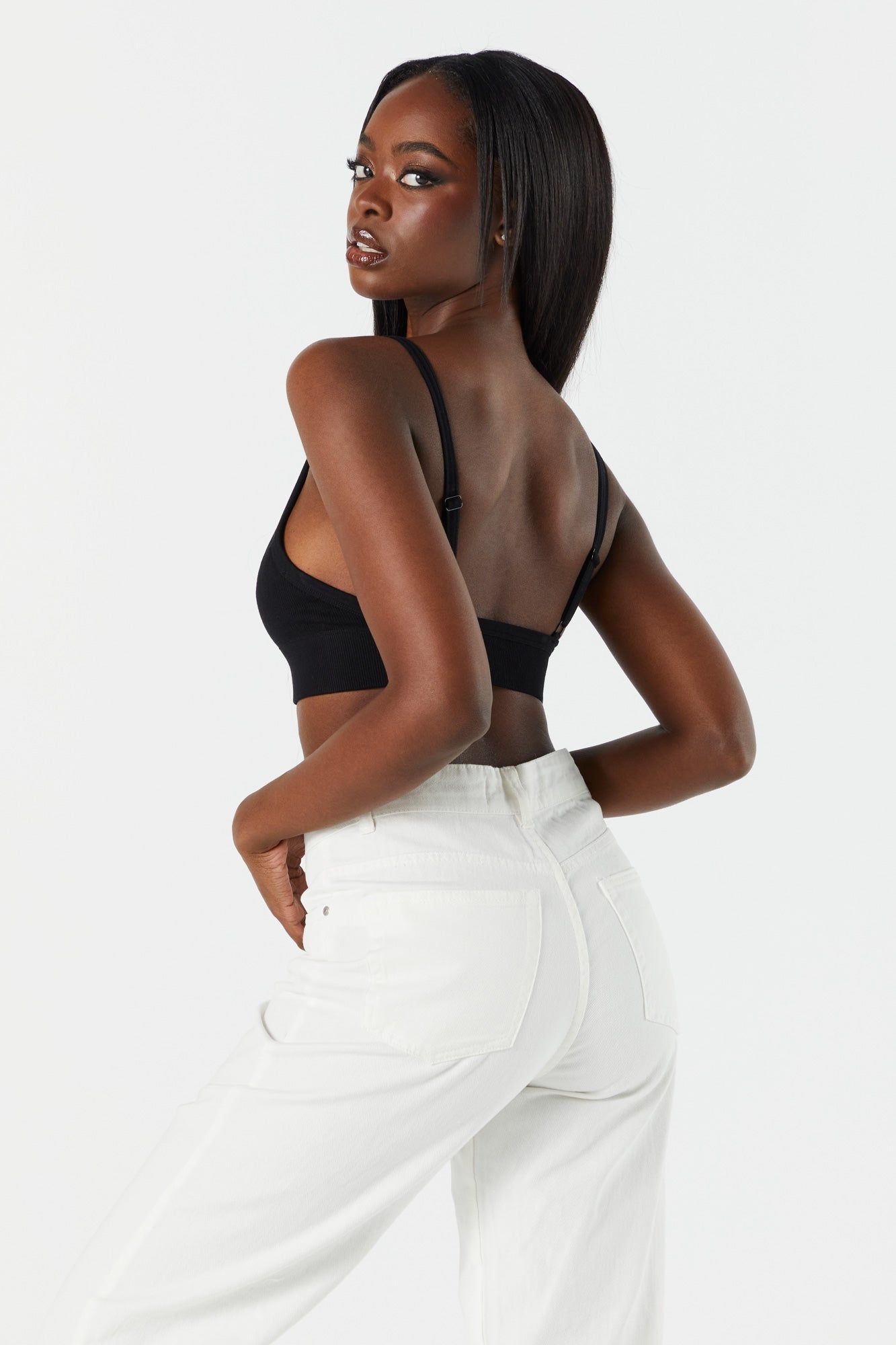 Ribbed V-Neck Bralette sold by Charlotte Russe product image thumbnail 2