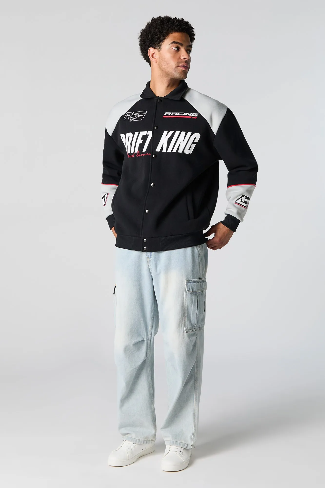 Racing Drift King Fleece Jacket sold by Charlotte Russe product image thumbnail 3