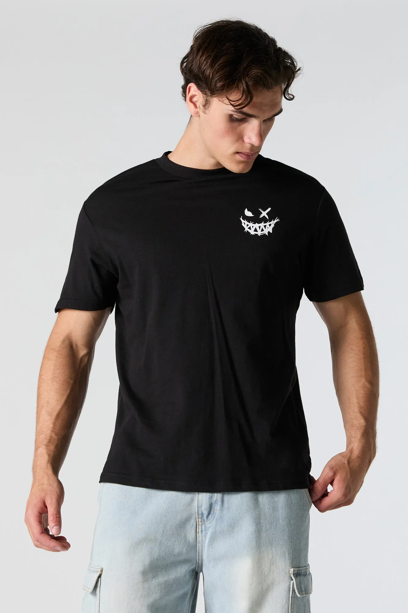 Evil Smiley Graphic T-Shirt sold by Charlotte Russe