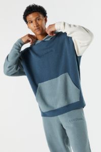Essential Embossed Colourblock Fleece Hoodie sold by Charlotte Russe