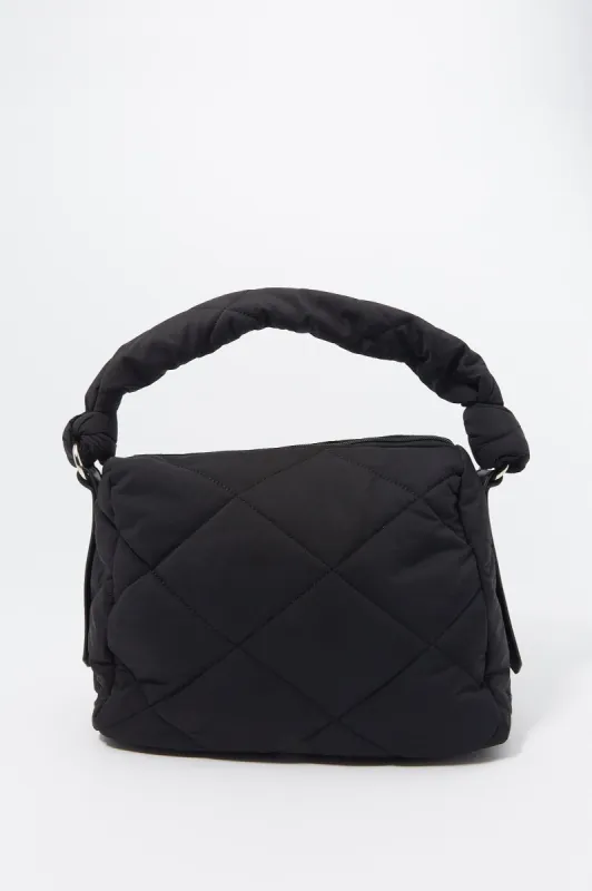 Nylon Diamond Quilted Shoulder Bag sold by Charlotte Russe