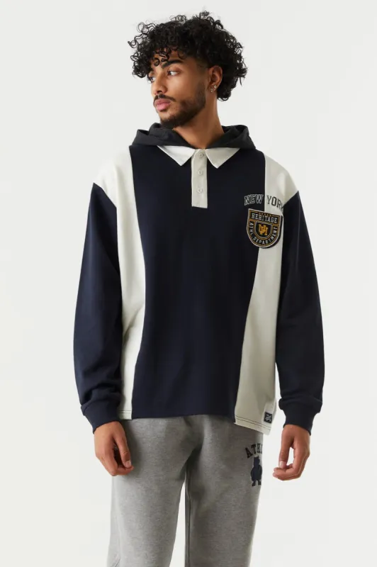 New York Athletic Department Graphic Rugby Hoodie sold by Charlotte Russe