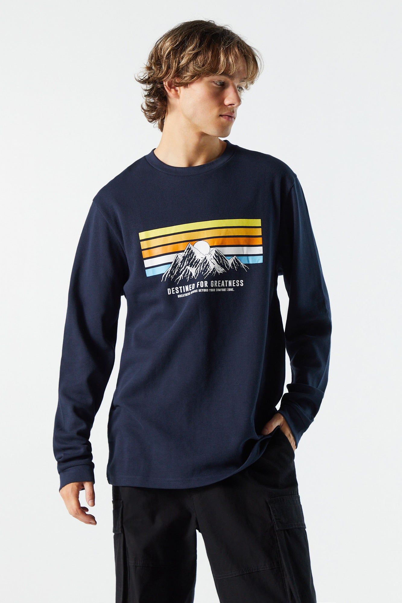 Greatness Graphic Thermal Long Sleeve Top sold by Charlotte Russe