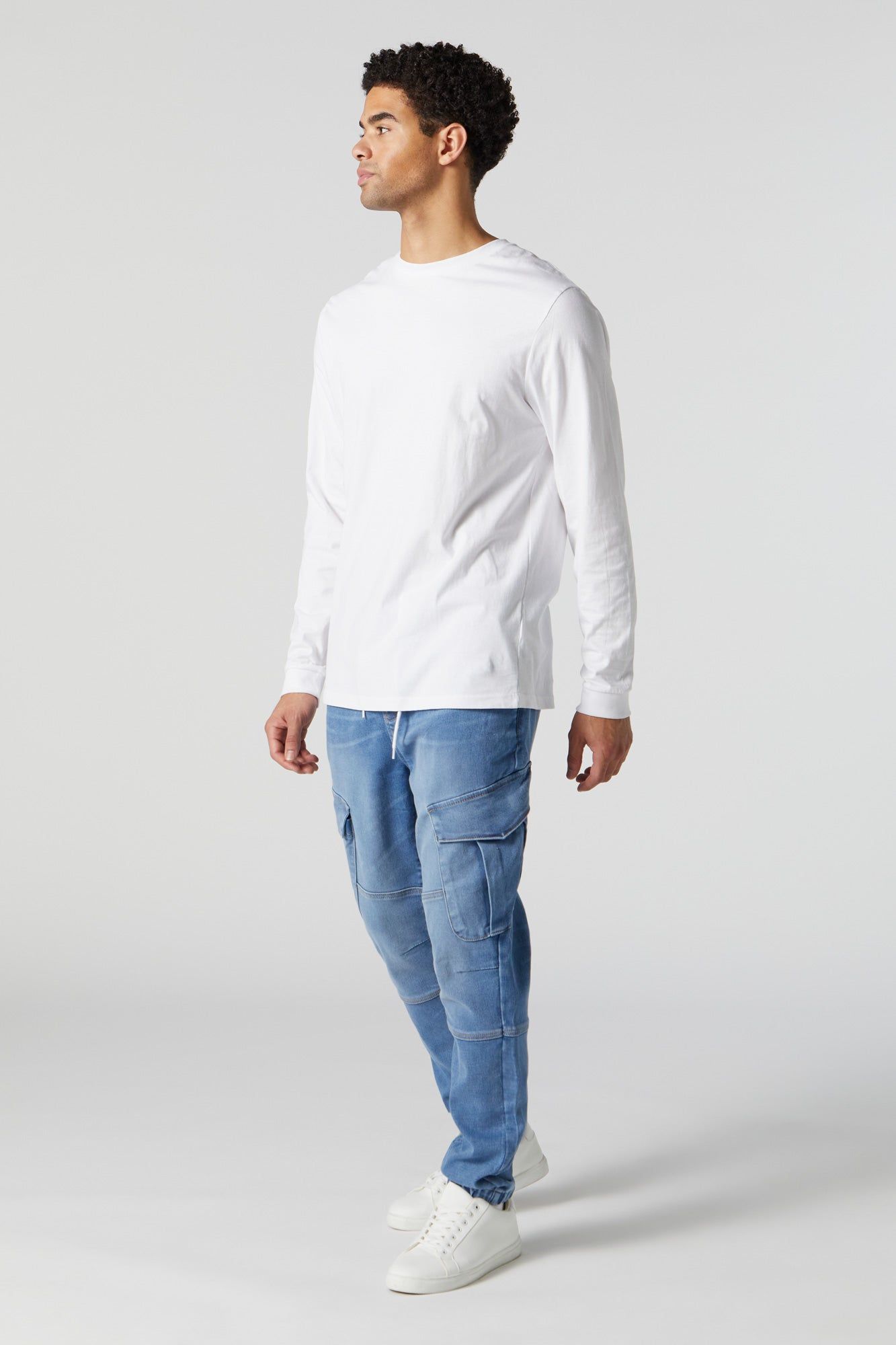 Medium Wash Denim Cargo Jogger sold by Charlotte Russe product image thumbnail 2