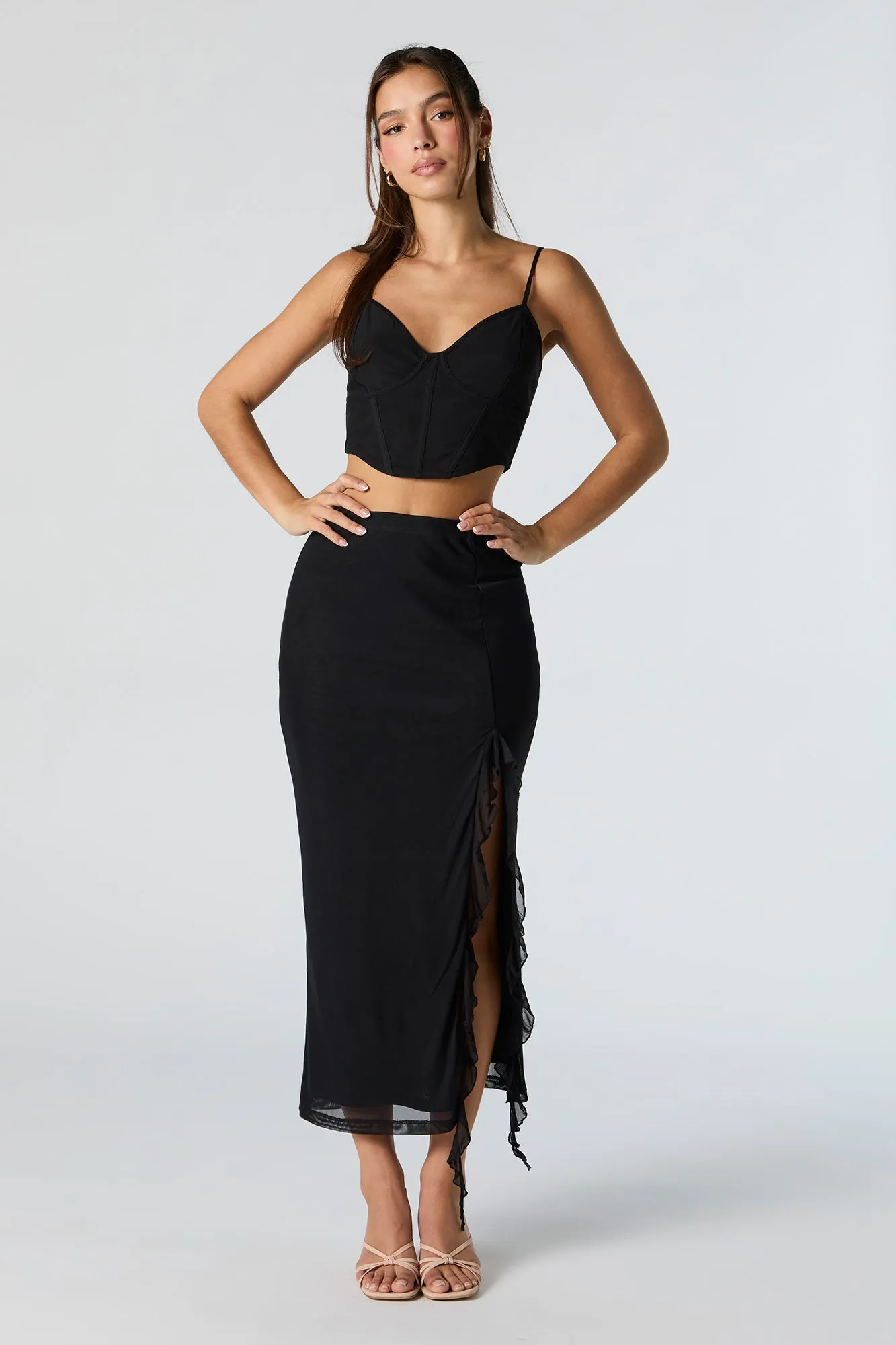 Mesh Corset Crop Top sold by Charlotte Russe product image thumbnail 3