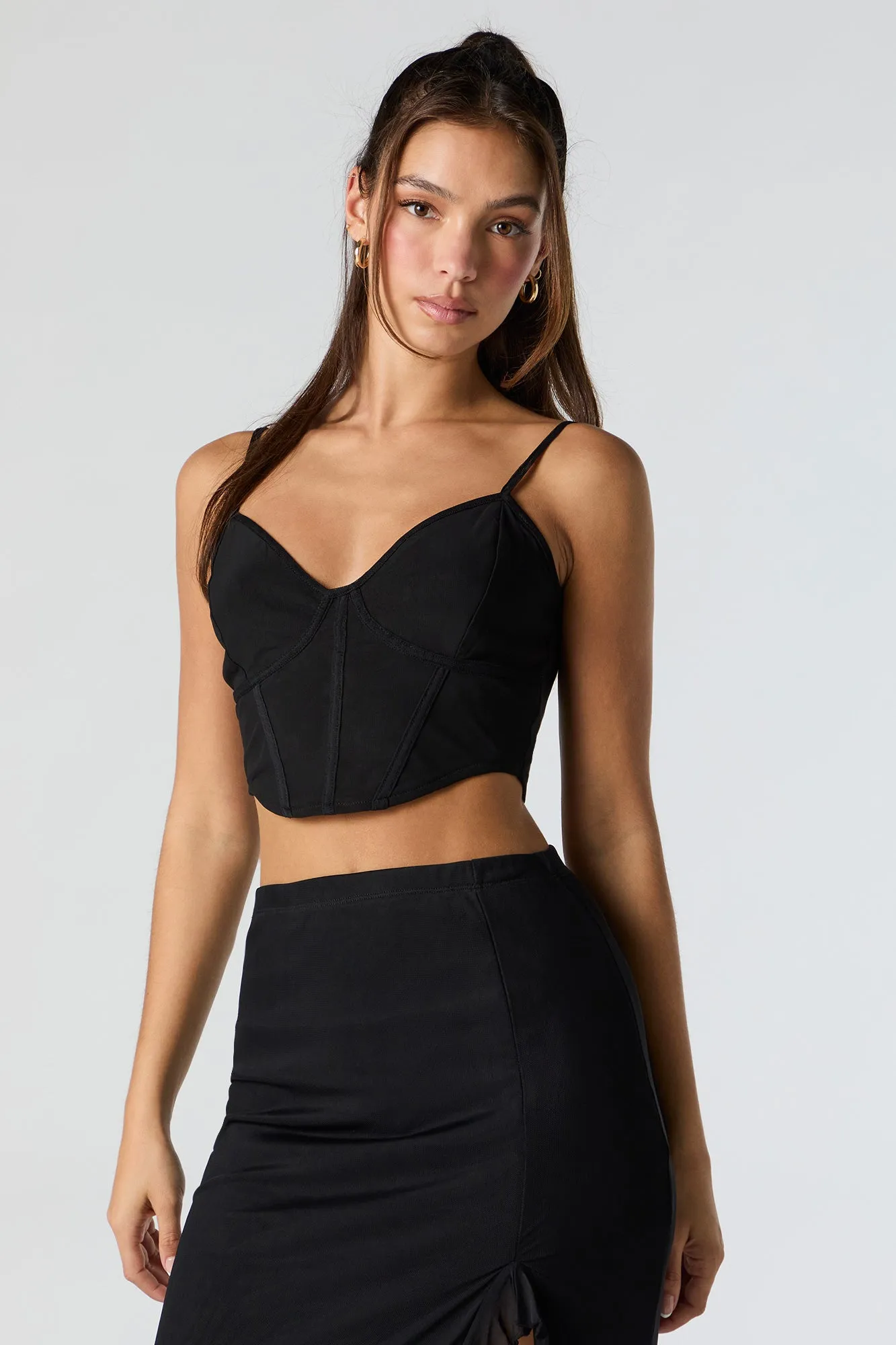 Mesh Corset Crop Top sold by Charlotte Russe