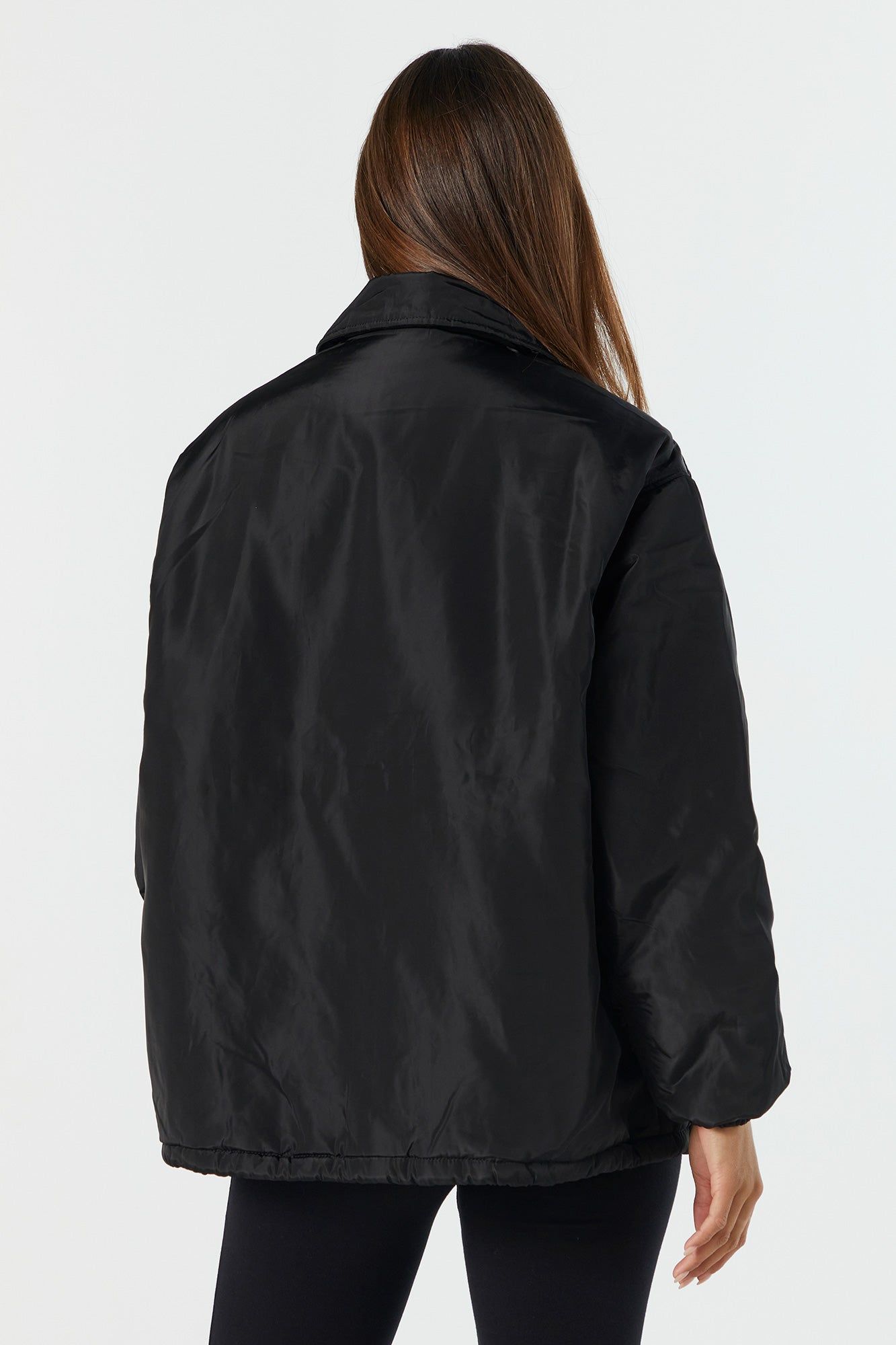 Oversized Nylon Jacket sold by Charlotte Russe product image thumbnail 3