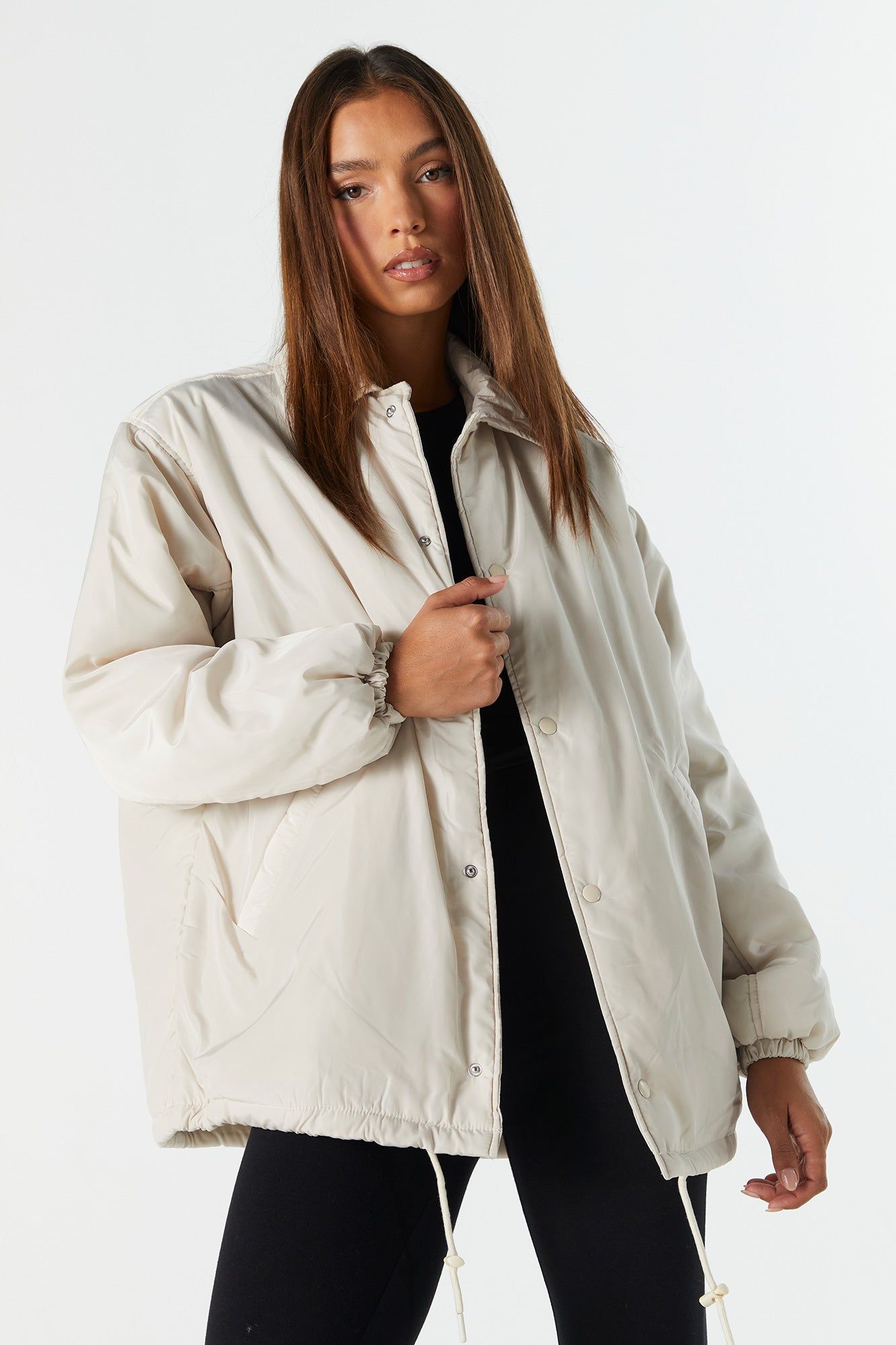Oversized Nylon Jacket sold by Charlotte Russe product image thumbnail 5