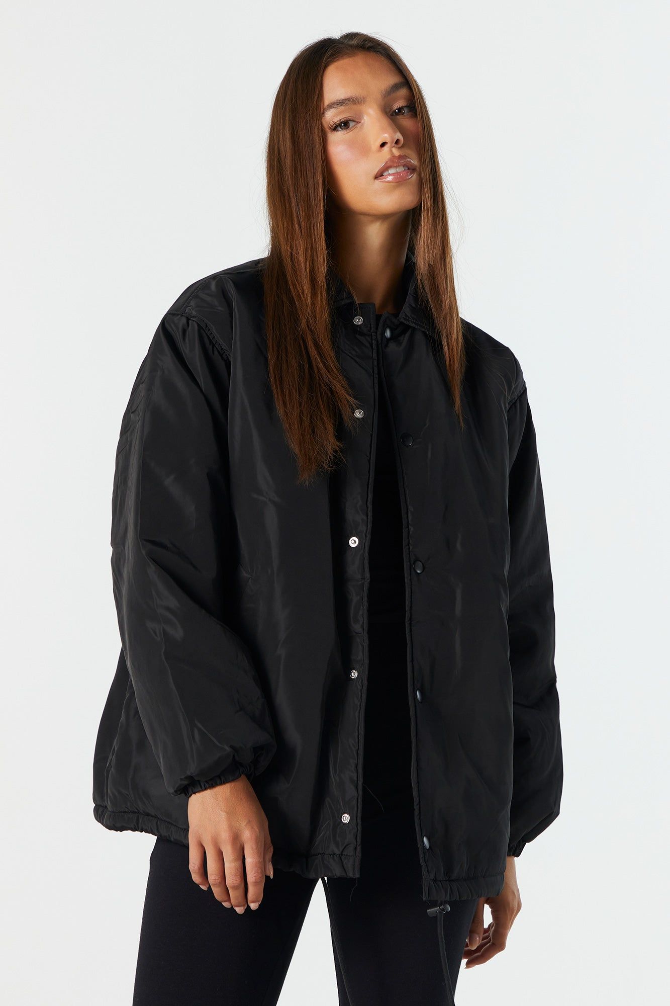 Oversized Nylon Jacket sold by Charlotte Russe product image thumbnail 2