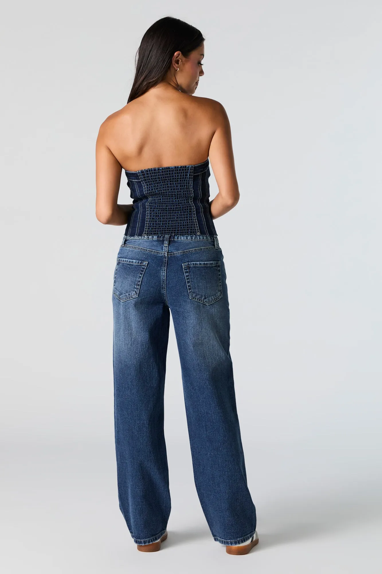 Dark Wash Slouchy Straight Leg Jean sold by Charlotte Russe product image thumbnail 3