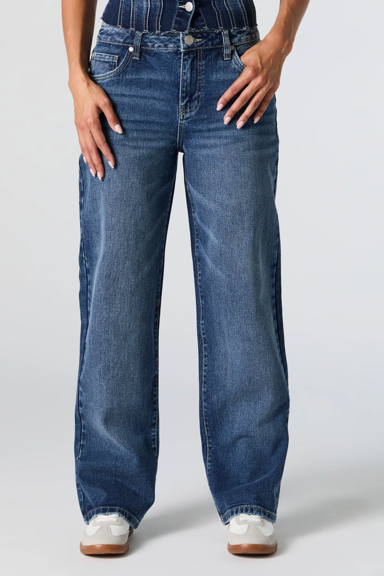 Dark Wash Slouchy Straight Leg Jean sold by Charlotte Russe product image thumbnail 2