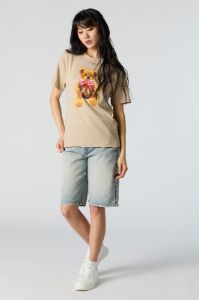 Teddy Bear Graphic Boyfriend T-Shirt sold by Charlotte Russe