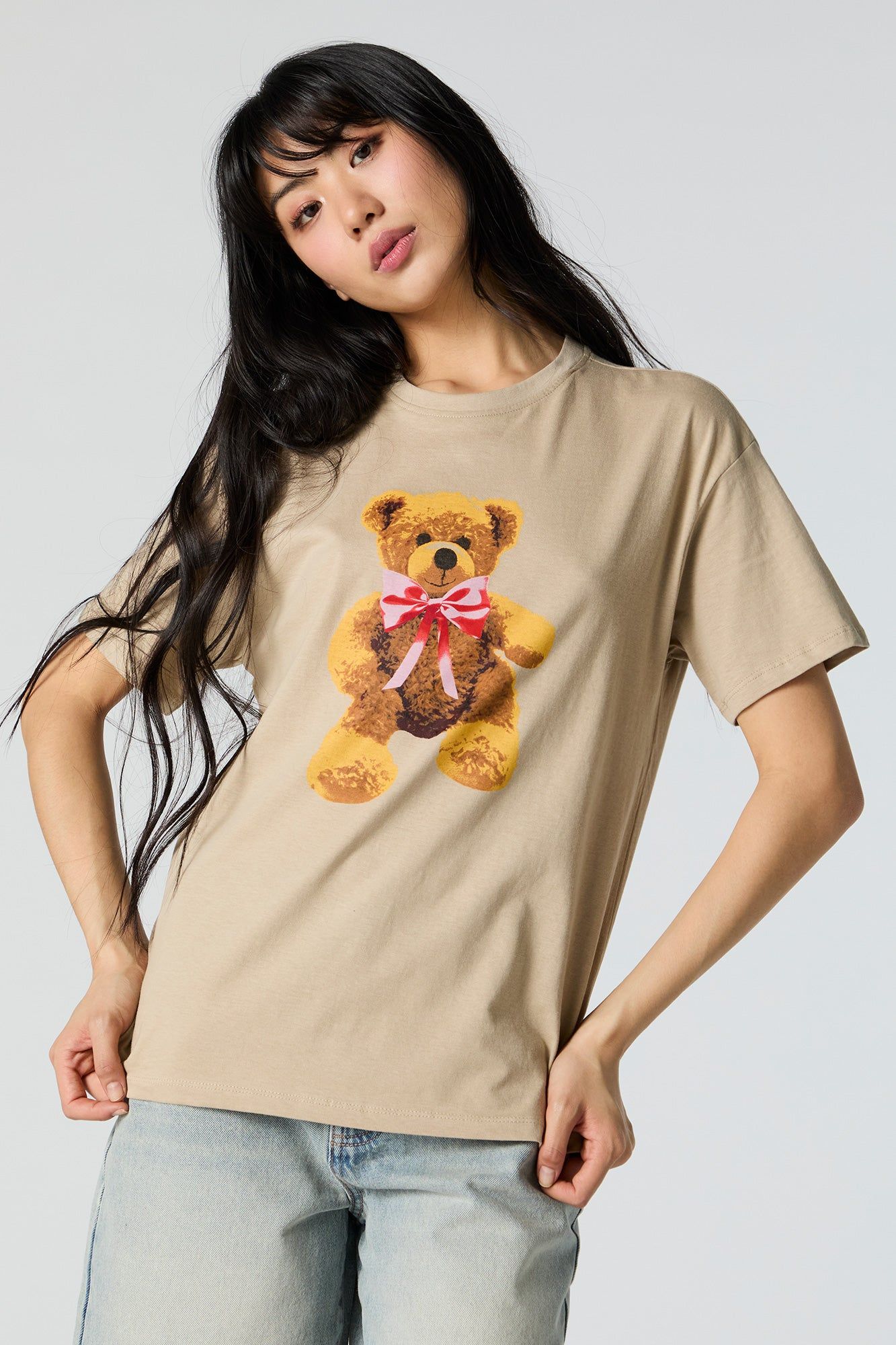 Teddy Bear Graphic Boyfriend T-Shirt sold by Charlotte Russe product image thumbnail 2