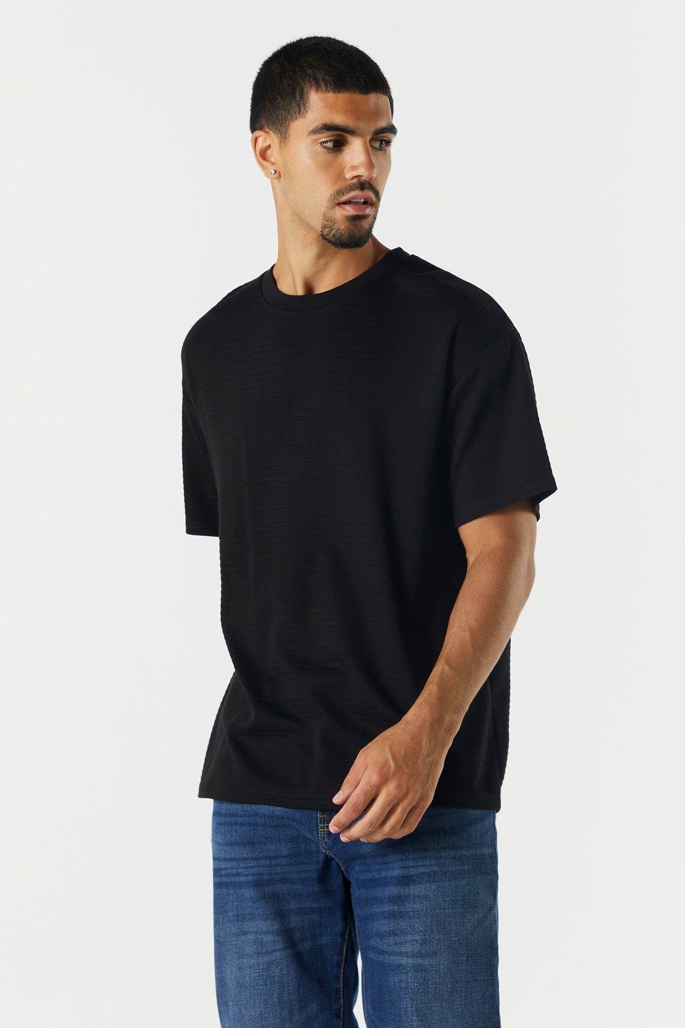 Relaxed Textured T-Shirt sold by Charlotte Russe product image thumbnail 4