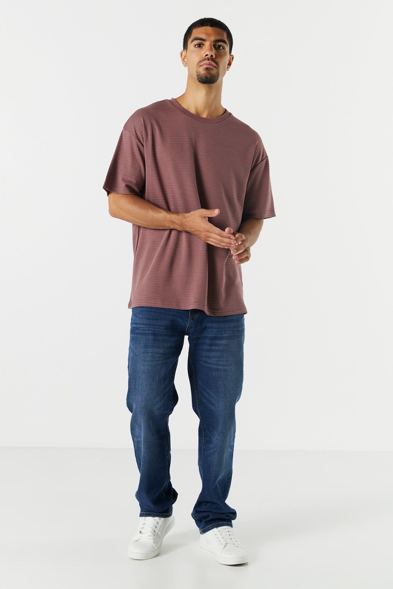 Relaxed Textured T-Shirt sold by Charlotte Russe product image thumbnail 3