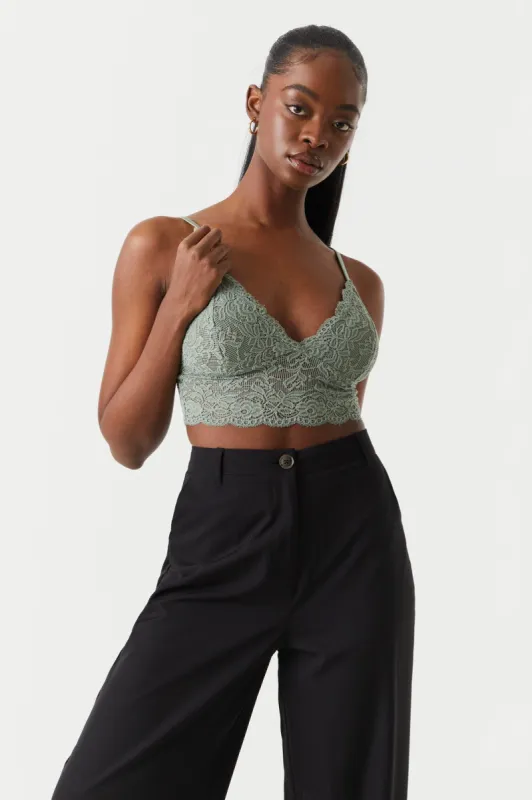Padded Long Lace Bralette sold by Charlotte Russe