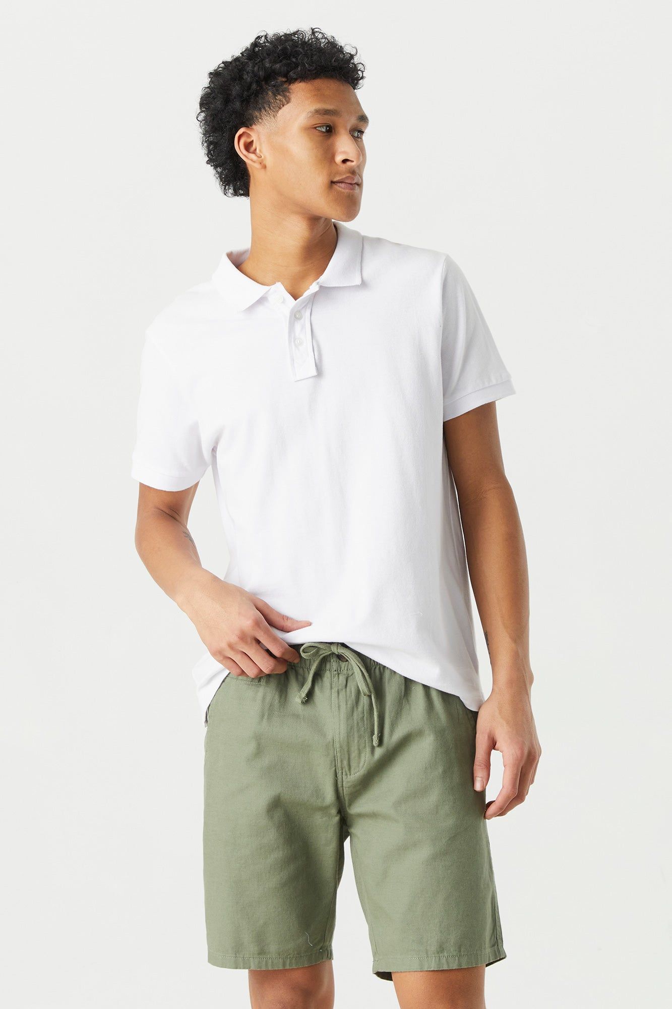 Linen Hybrid Chino Short sold by Charlotte Russe