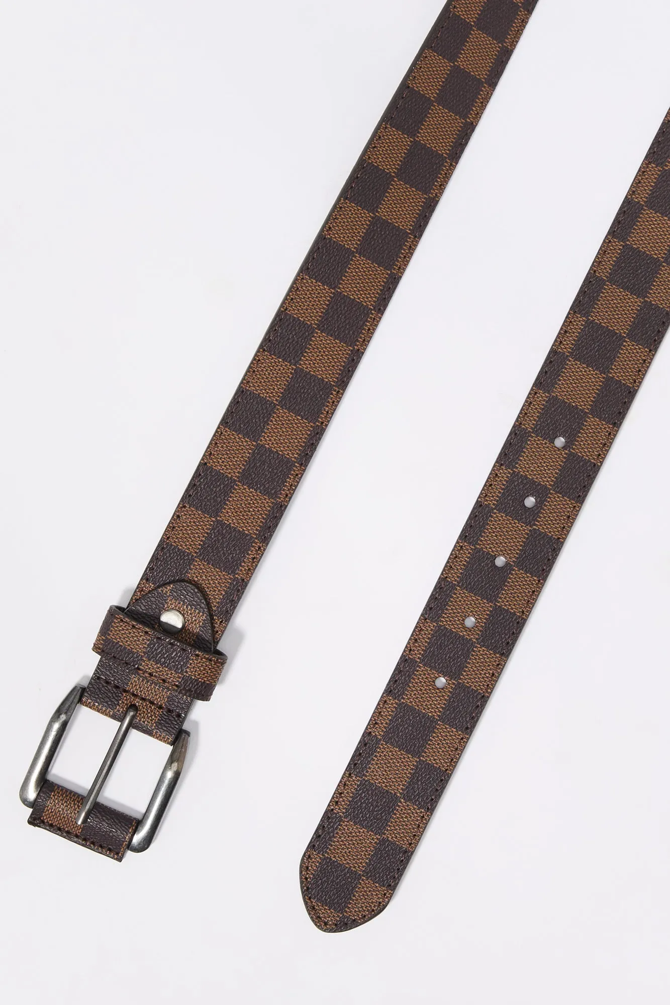 Brown Checkered Buckle Belt sold by Charlotte Russe product image thumbnail 2