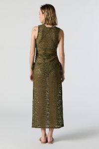 Green Crochet Ruched Cover Up Dress sold by Charlotte Russe