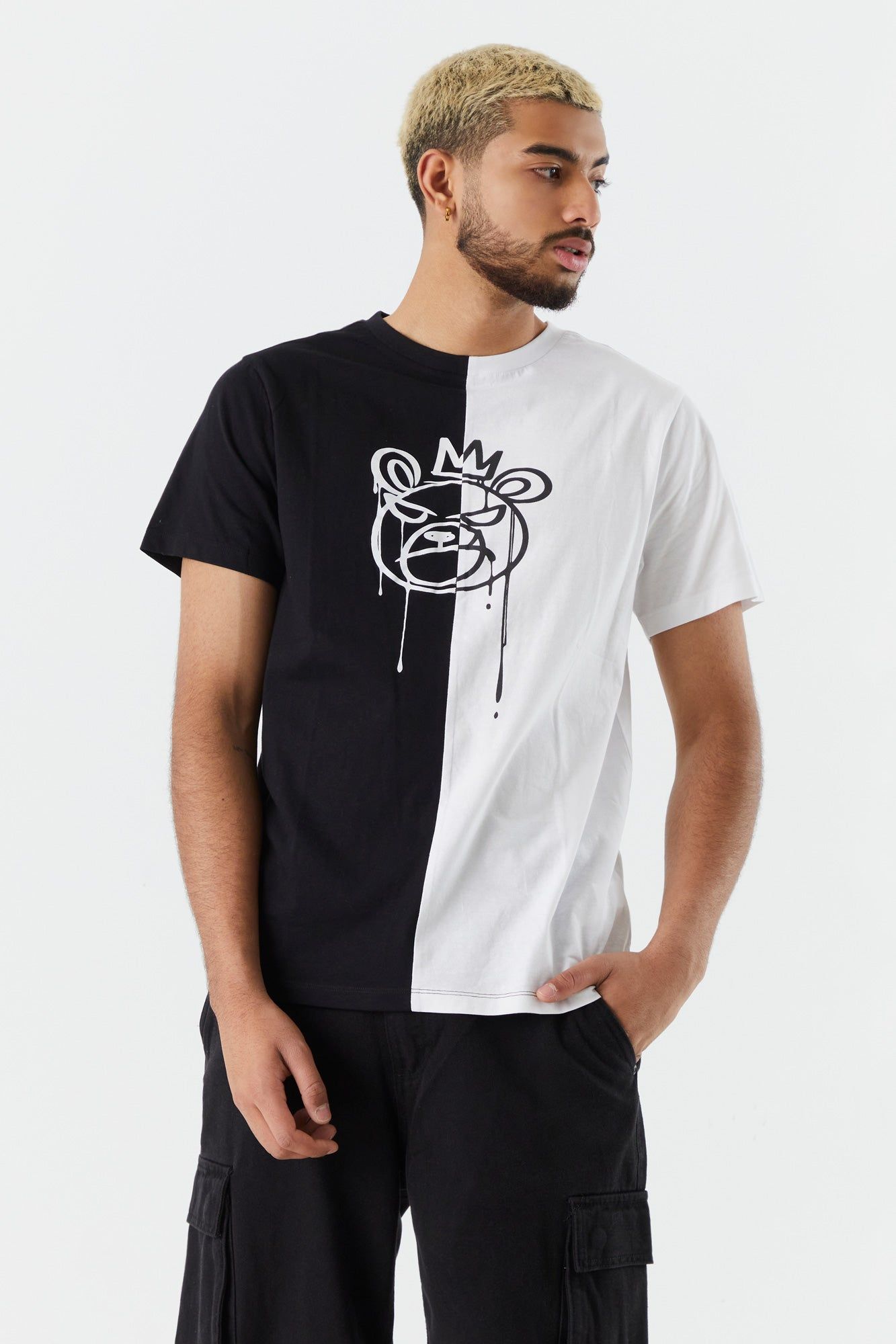 Colour Block Be Happy Graphic T-Shirt sold by Charlotte Russe