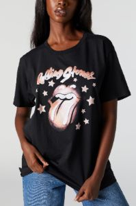 Rolling Stones Graphic Boyfriend T-Shirt sold by Charlotte Russe