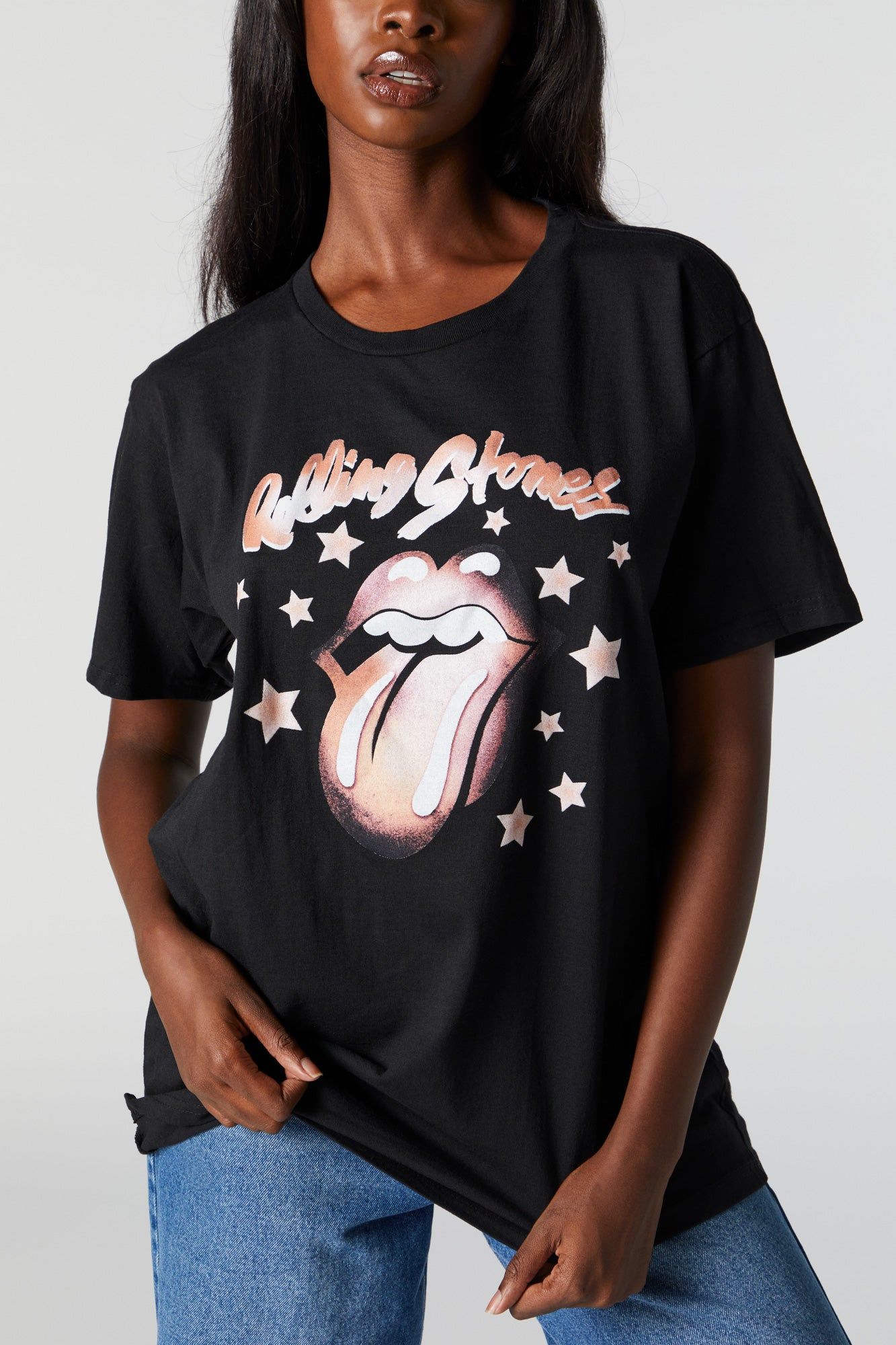 Rolling Stones Graphic Boyfriend T-Shirt sold by Charlotte Russe product image thumbnail 2