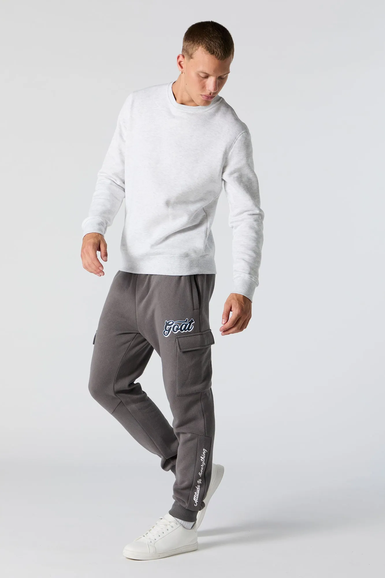 Graphic Fleece Cargo Jogger sold by Charlotte Russe product image thumbnail 2