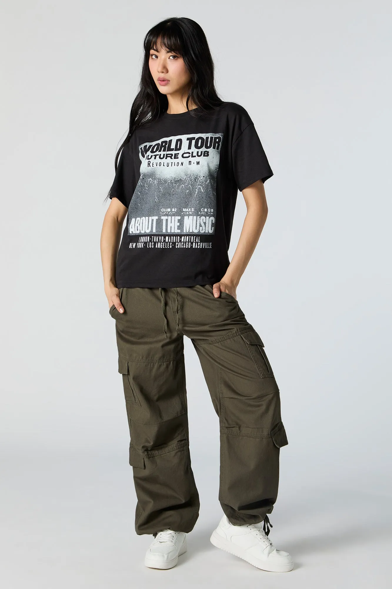 World Tour Graphic Boyfriend T-Shirt sold by Charlotte Russe product image thumbnail 3