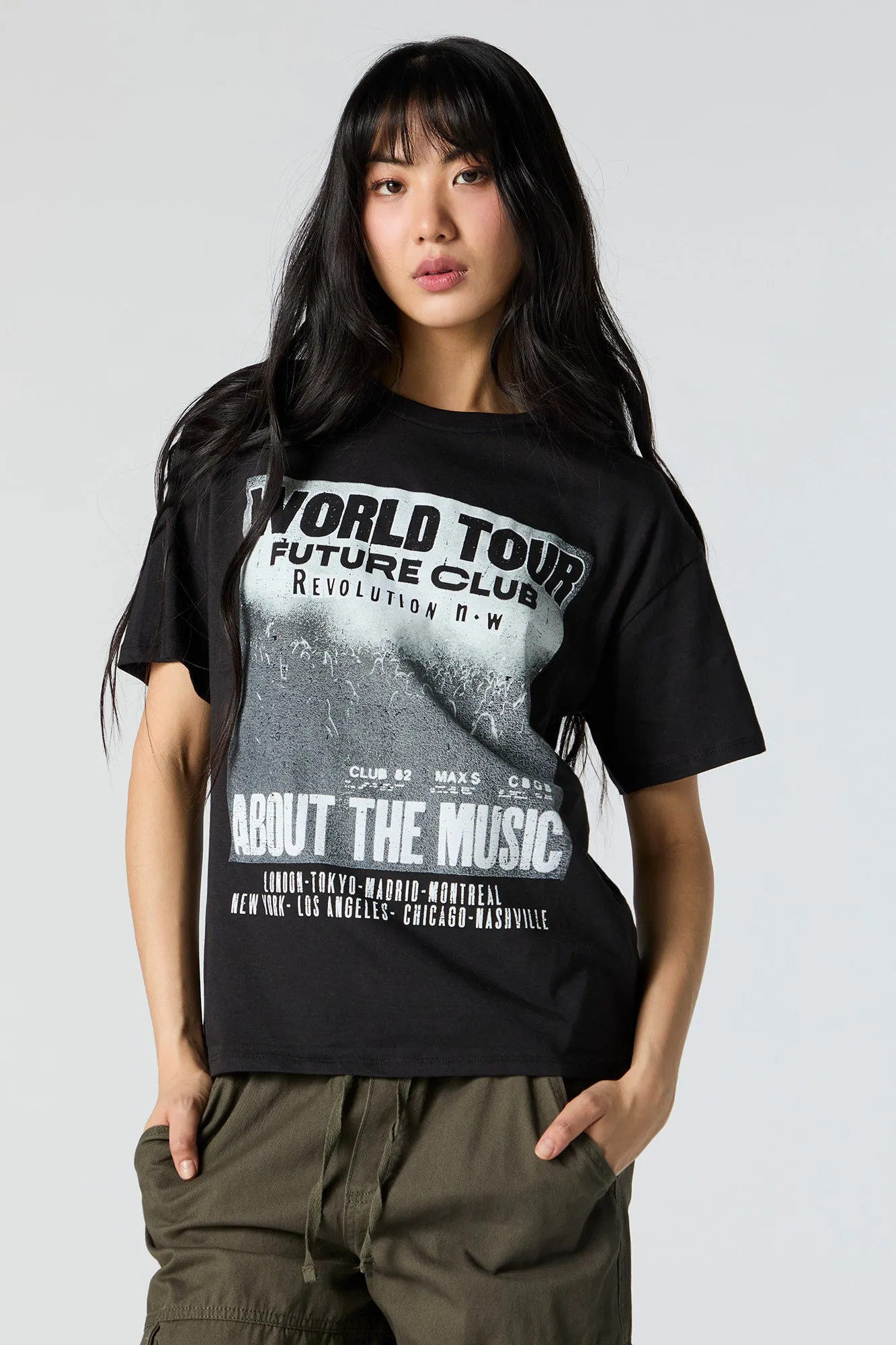 World Tour Graphic Boyfriend T-Shirt sold by Charlotte Russe