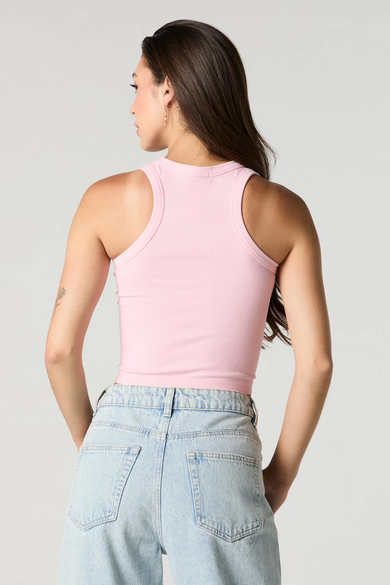Seamless Ribbed Crewneck Cropped Tank sold by Charlotte Russe product image thumbnail 2