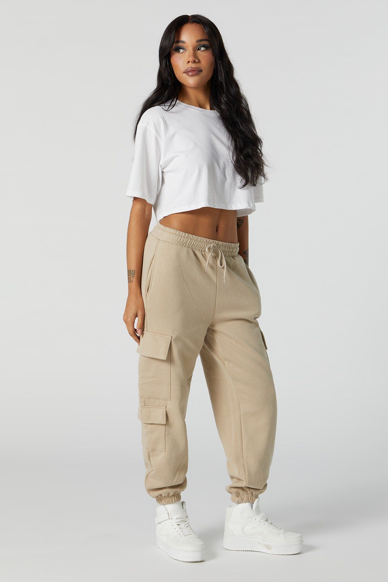 Fleece Multi Pocket Cargo Jogger sold by Charlotte Russe product image thumbnail 4