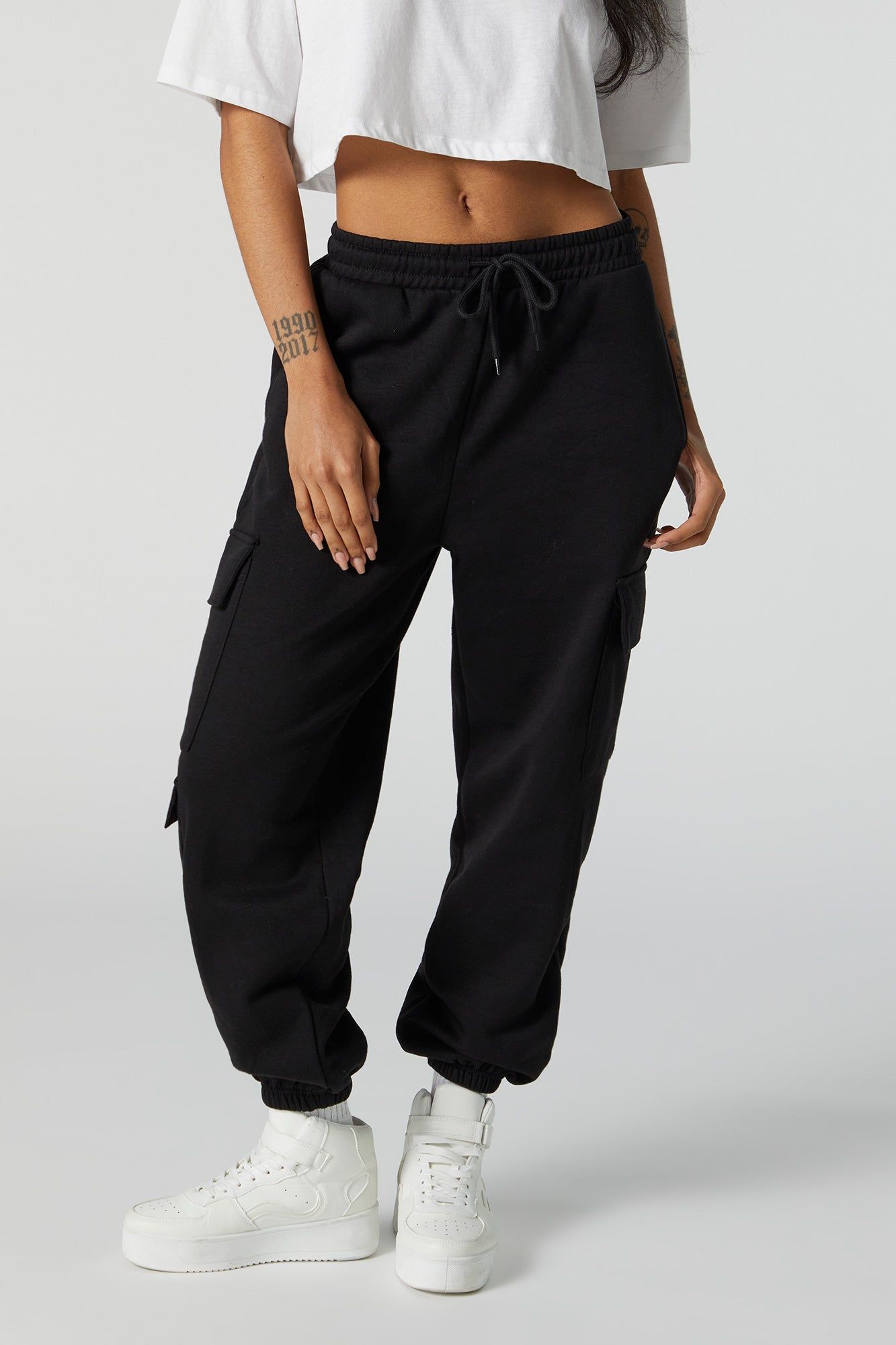 Fleece Multi Pocket Cargo Jogger sold by Charlotte Russe product image thumbnail 2