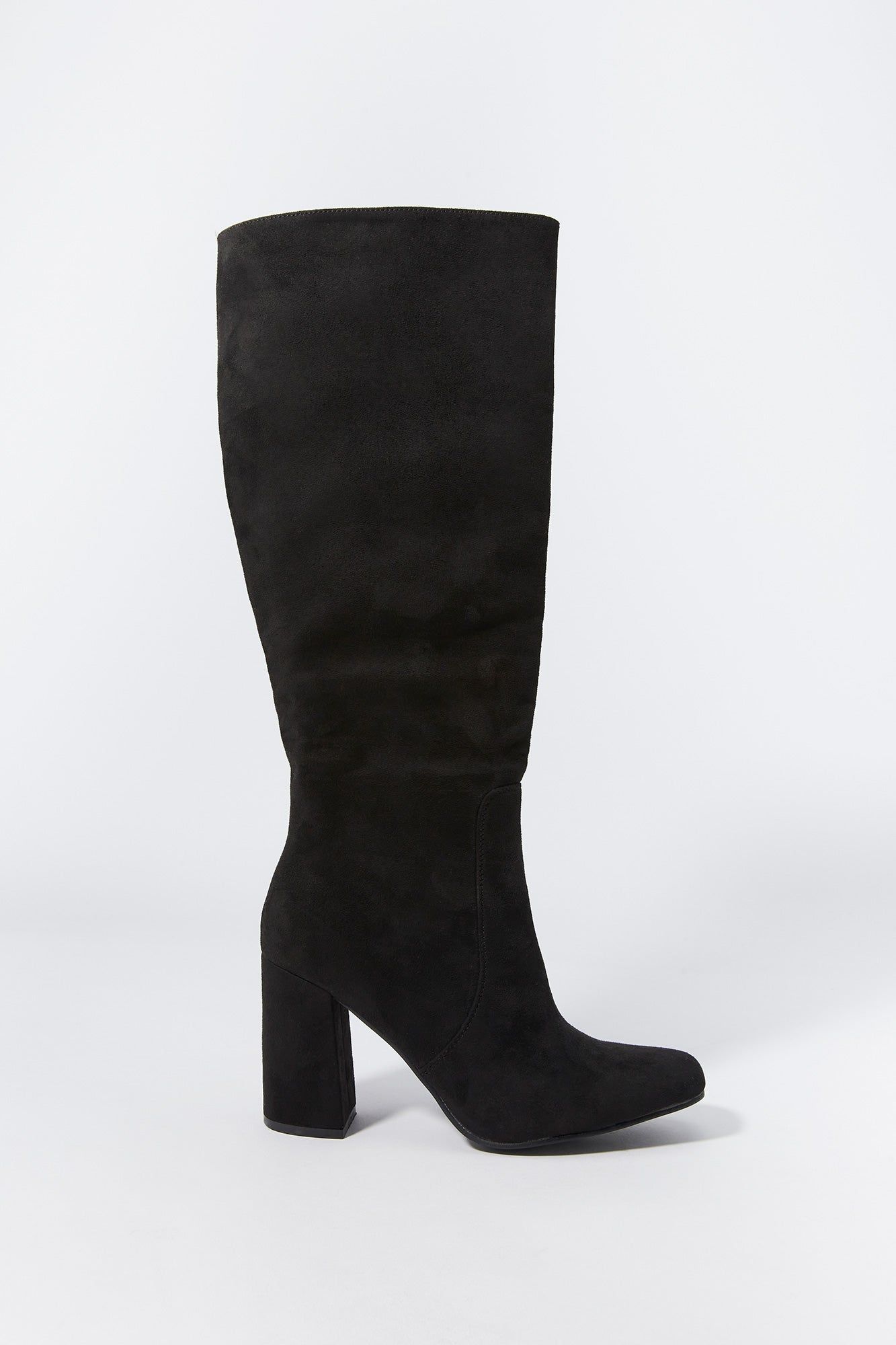 Faux Suede Knee High Heeled Boot sold by Charlotte Russe